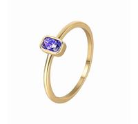 Bague avec Un Anneau Bague en Or 18 Carats Femme Au750 Améthyste Solitaire Taille Tante pour Mesdames Fête Des Mères Bijoux