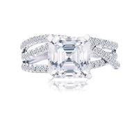 Bague avec Un Anneau Bague Femme Fiançailles Or Blanc 9K Moissanite Infini avec Moissanite Taille Épouse pour Épouse Anniversary Bijoux