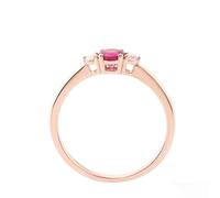 Bague avec Un Anneau Bague Rubis Femme Or Rose 9 Carats Rond avec Rubis Taille Sœur pour Lesbienne Thanksgiving Bijoux