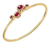 bague, Bague de fiançailles en or 14 carats for femme, fine, sertie d'un saphir rond, rubis ou diamant(Ruby,N 1/2)