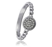 Bague Balia Pour Femme Avec Zircone Blanche Taille 54 En Argent 925 Bar003w54