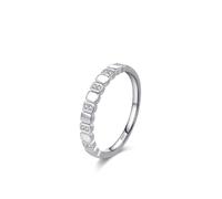 Bague Bijoux Bague Cercle Zirconium Argent Sterling 925 1.6mm Carré Géométrique Taille pour Épouse Populaire