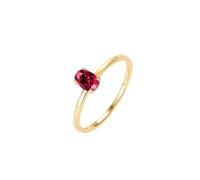 Bague Bijoux Bague Or 14 Carats Femme Solitaire Ovale en Rubis de Laboratoire Poli Fin de 0,5 CT Taille Solide Non Plaqué Populaire pour Sœur Nouvelle Année Bijoux