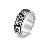 Bague Bijoux Rotatif Style Ethnique Nordique Bague Noeud Triangle Celtique Bijoux Personnalité Homme