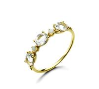 Bague Bleu Clair, Alliance Moissanite Femme Taille Blanc Forme Ovale Topaze pour Anniversaire Bague Gravee Engagement Ring Bijoux Femme Mariage