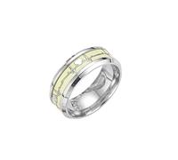 Bague Boîte Bijoux promesse anneau femmes anneau anneau battement de coeur foncé en acier inoxydable battement de coeur anneaux Cuisinier Menottes Bijoux (A, One Size)