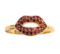 Bague bouche Kiss Plaqué Or 18 carats et Zirconium 52