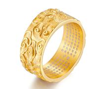 Bague bouddhiste tendance en acier titane, bague bouddhiste nordique en acier inoxydable