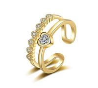 Bague Breloque Gravure Bague en Moissanite Or 9 Carats Coeur avec Pierre Précieuse Taille Mesdames pour Tante Noël Bijoux