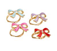 Bague brillante en alliage avec nœud papillon - Ajustement confortable - Pour anniversaire de mariage - Processus de goutte à goutte d'huile