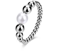 Bague - Brosway - BPC34C - Acier 316L - Argent Poli - Perle Blanche 16