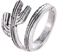 Bague Cactus Réglable Vintage Cactus Cercle Bague Ouverte Bague Réglable Femme Bijoux, Argent AncienTraitement très attractif