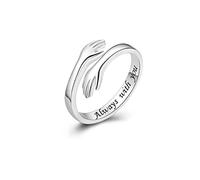 Bague câline minimaliste Toujours avec toi Je t’aime pour toujours Anneau ouvert pour femmes Fille Bague à main Couple Bague Bijoux Cadeaux