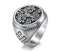 Bague celtique nordique en acier inoxydable, bague celtique rétro en acier titane