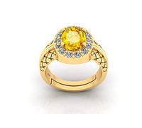 Bague certifiée non chauffée non chauffée 9,25 Ratti 8,50 carats de qualité A+ Saphir jaune naturel Pukhraj Gemme pour femmes et hommes S-B0BX48XVMRNAMZ