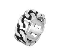 Bague chaîne en acier titane style punk, bijou simple et unique pour hommes et femmes tendance