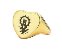 Bague château en forme de cœur | Argent sterling 925 plaqué or | Bijou cadeau, chevalière style vintage, bijou hypoallergénique fait main | LK_PDR_00935_7