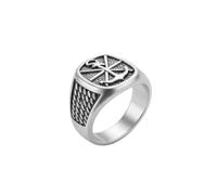 Bague chevalière ancre en acier inoxydable 316L plaqué argent, taille ajustable, bijou pour toutes les occasions | LK_SLF_CHR_0132_L