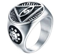 Bague chevalière en acier inoxydable pour homme Eye Of Providence-21.5mm