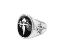 Fiestas Guirca - Bague CHEVALIÈRE Fantaisie Croix Fleur LYS Femme