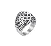 Bague chevalière géométrique turque en acier inoxydable 316L plaqué argent, taille ajustable, bijou pour toutes les occasions | LK_SLF_CHR_0116_RR