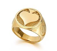 Bague chevalière unisexe vintage en acier inoxydable, motif as de pique