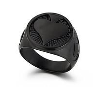 Bague chevalière unisexe vintage en acier inoxydable, motif as de pique