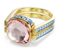 Bague Chroma, Taille coussin, Multicolore, Placage de ton or 58