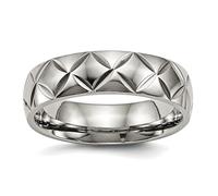 Bague ciselée en titane poli brillant de 6 mm pour femme, US 10.5 | EU 62.8 | DE 20.25 | JP 22 | UK U 1/2, Métal Titane, Aucune pierre précieuse