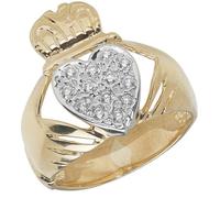 Bague Claddagh, EDS JEWELS, Homme, Or 375/1000, Oxyde de Zirconium, 37746 65