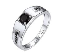Bague Classique avec Oxyde de Zirconium Prénom à Graver Anneau Personnalisé Argent 925 Taille 54