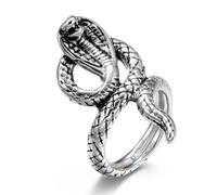 Bague cobra royal gothique de style européen et américain, bague vintage gothique en acier inoxydable pour homme