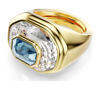 Bague cocktail Chroma, Taille octogonale, Bleues, Placage de ton or 50-55