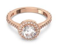 Bague cocktail Constella, Taille ronde, Pavé, Blanche, Placage de ton or rosé 60