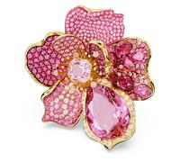 Bague cocktail Idyllia, Pavé, Fleur, Rose, Doré à l’or 18 carats (750/1000) 52