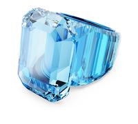Swarovski Bague cocktail Lucent, Taille octogonale, Bleues