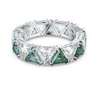 Bague cocktail Ortyx, Taille Triangle, Verte, Métal rhodié 52