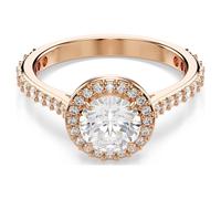 Bague cocktail Una Angelic, Taille ronde, Pavé, Blanche, Doré à l’or rose 18 carats (750/1000) 60