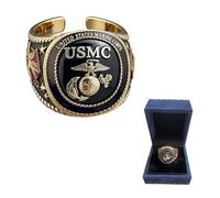 Bague commémorative du 250e anniversaire du Corps des Marines, un cadeau de collection pour les amateurs militaires masculins et féminins, Adjustable, Métal, Aucune pierre précieuse