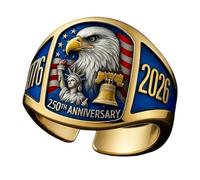 Bague commémorative du 250e anniversaire du Corps des Marines, un cadeau de collection pour les amateurs militaires masculins et féminins, Adjustable, Métal, Aucune pierre précieuse