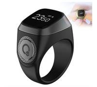 Bague compteur de doigts intelligente, mini-montre-compteur numérique Bluetooth 22 mm avec alarme, grise, pour le suivi des prières
