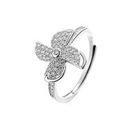 Bague confortable piercing bijoux cristal moulin à vent rotatif anneaux déclaration, taille unique, Polyester, Aucune pierre précieuse