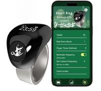 Bague connectée Aladdin Tasbih,compteur de chapelet,guide des directions de prière,réveil 5 Azan,prière de pardon,chapelet électronique,cadeau pour l'Aïd el-Fitr l'Aïd el-Adha et le Ramadan Smart Ring