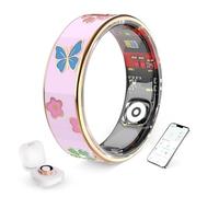 Bague Connectée Élégante pour Femme Homme, Tracker Santé et Fitness avec Surveillance du Rythme Cardiaque, Sommeil, Oxygène dans Le Sang, Étanche IP68, Podomètre, Compatible iOS et Android (Rose, 9)