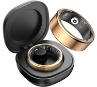 Bague Connectée Homme Femme Avec Compartiment De Chargement Portable,Smart Ring Sommeil/Fréquence Cardiaque/Spo2,100+ Modes Sportifs,Ip68 Étanche Smartring Android Ios,Taille 12,Or