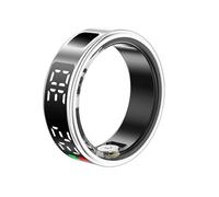 Bague Connectée Taille 10 Modèle Saturn avec Ecran LED et Etui de Charge Argent