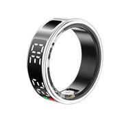 Bague Connectée Taille 8 Modèle Saturn avec Ecran LED et Etui de Charge Argent