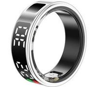 Bague Connectée Taille 8 Modèle Saturn avec Ecran LED et Etui de Charge Argent