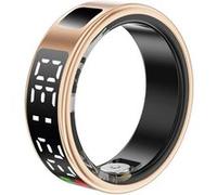 Bague Connectée Taille 8 Modèle Saturn avec Écran LED et Étui de Charge Dorée
