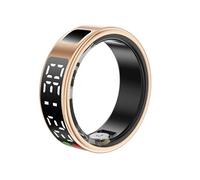 Bague Connectée Taille 8 Modèle Saturn avec Ecran LED et Etui de Charge Dorée